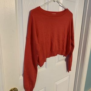 woman’s long sleeved crop top